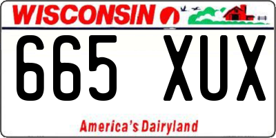 WI license plate 665XUX