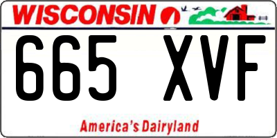 WI license plate 665XVF