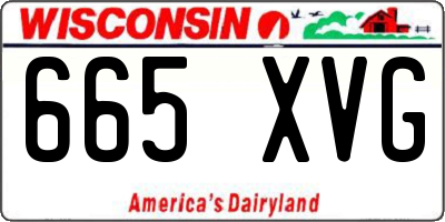 WI license plate 665XVG