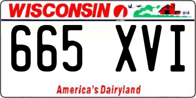 WI license plate 665XVI