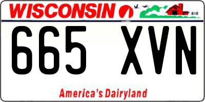 WI license plate 665XVN