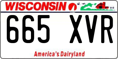 WI license plate 665XVR