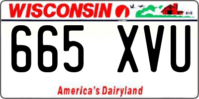 WI license plate 665XVU