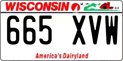 WI license plate 665XVW