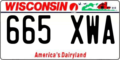 WI license plate 665XWA
