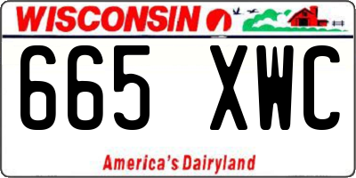 WI license plate 665XWC