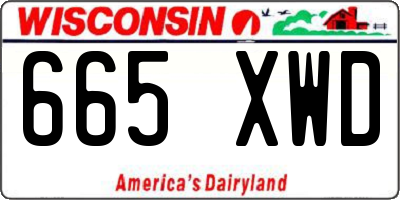 WI license plate 665XWD