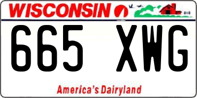 WI license plate 665XWG