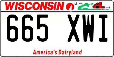WI license plate 665XWI