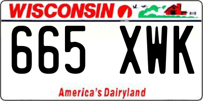 WI license plate 665XWK