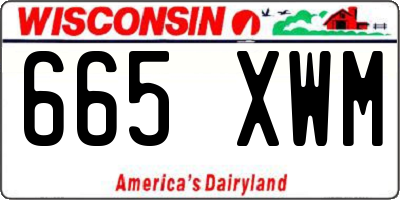 WI license plate 665XWM