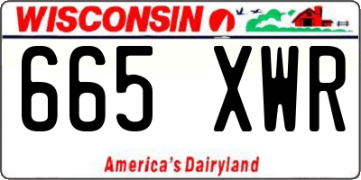 WI license plate 665XWR