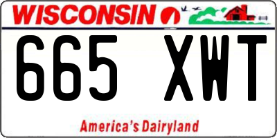 WI license plate 665XWT