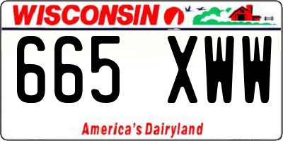 WI license plate 665XWW