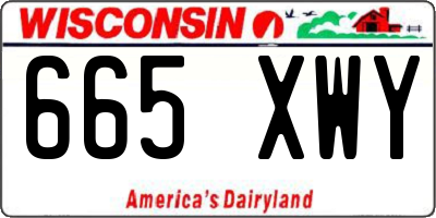 WI license plate 665XWY