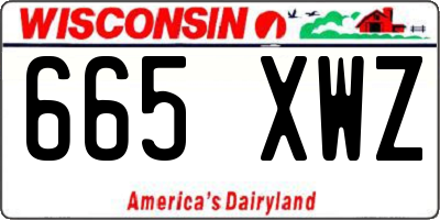 WI license plate 665XWZ