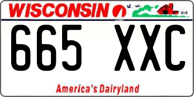WI license plate 665XXC