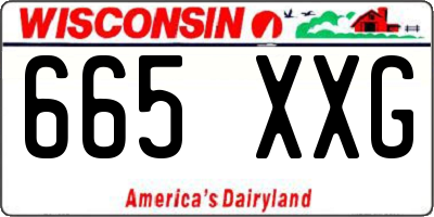 WI license plate 665XXG