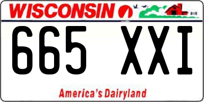 WI license plate 665XXI