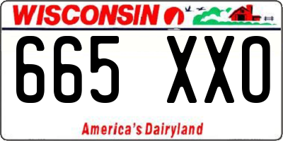WI license plate 665XXO