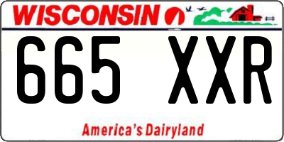 WI license plate 665XXR