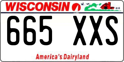 WI license plate 665XXS