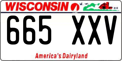 WI license plate 665XXV