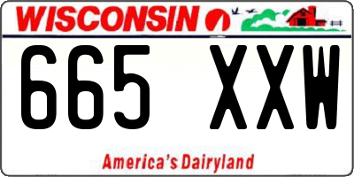 WI license plate 665XXW