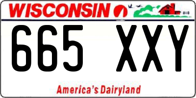 WI license plate 665XXY
