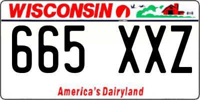 WI license plate 665XXZ