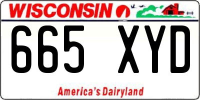 WI license plate 665XYD