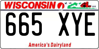 WI license plate 665XYE