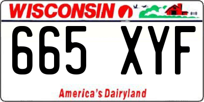 WI license plate 665XYF