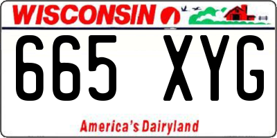 WI license plate 665XYG