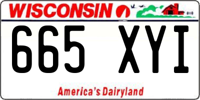 WI license plate 665XYI