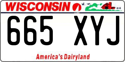 WI license plate 665XYJ