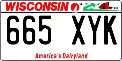 WI license plate 665XYK