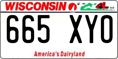 WI license plate 665XYO