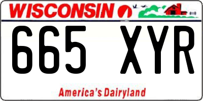 WI license plate 665XYR