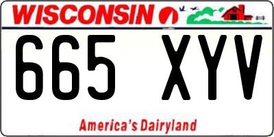 WI license plate 665XYV