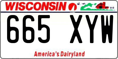 WI license plate 665XYW