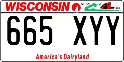 WI license plate 665XYY