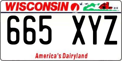 WI license plate 665XYZ