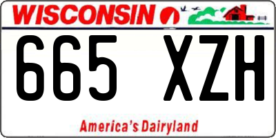 WI license plate 665XZH
