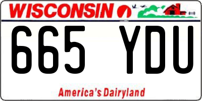 WI license plate 665YDU