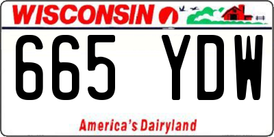 WI license plate 665YDW