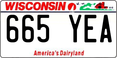 WI license plate 665YEA