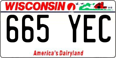 WI license plate 665YEC