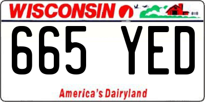WI license plate 665YED