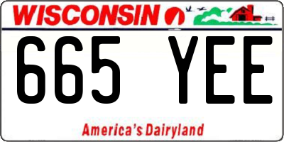 WI license plate 665YEE